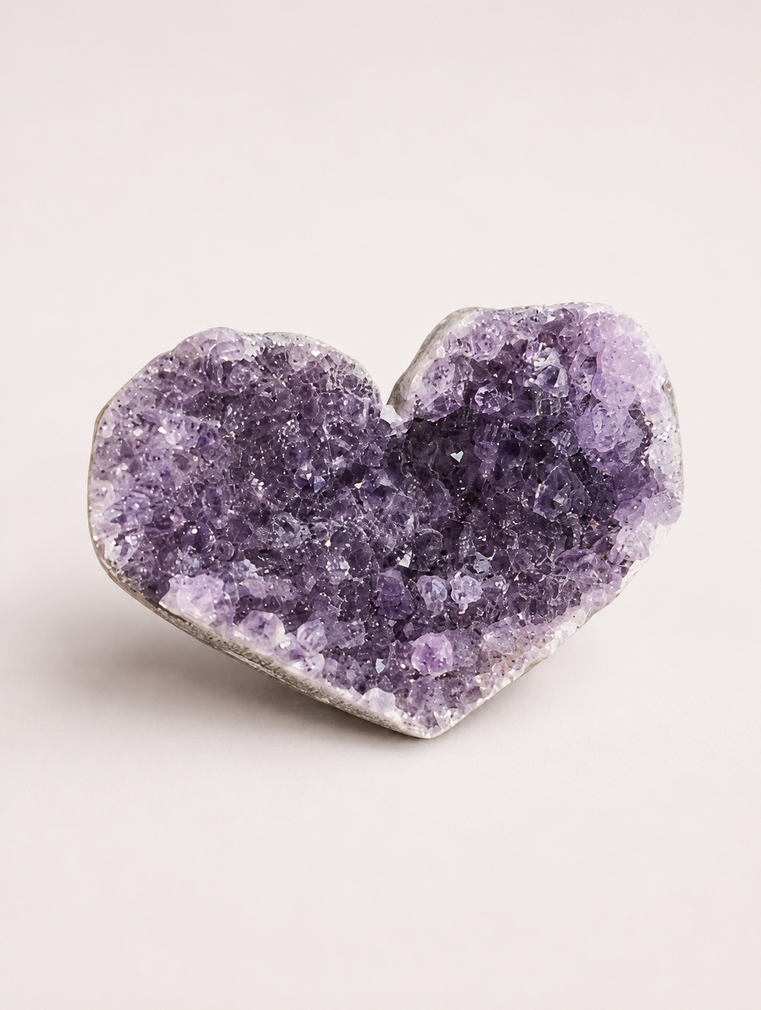 Mini Amethyst Druzy Heart