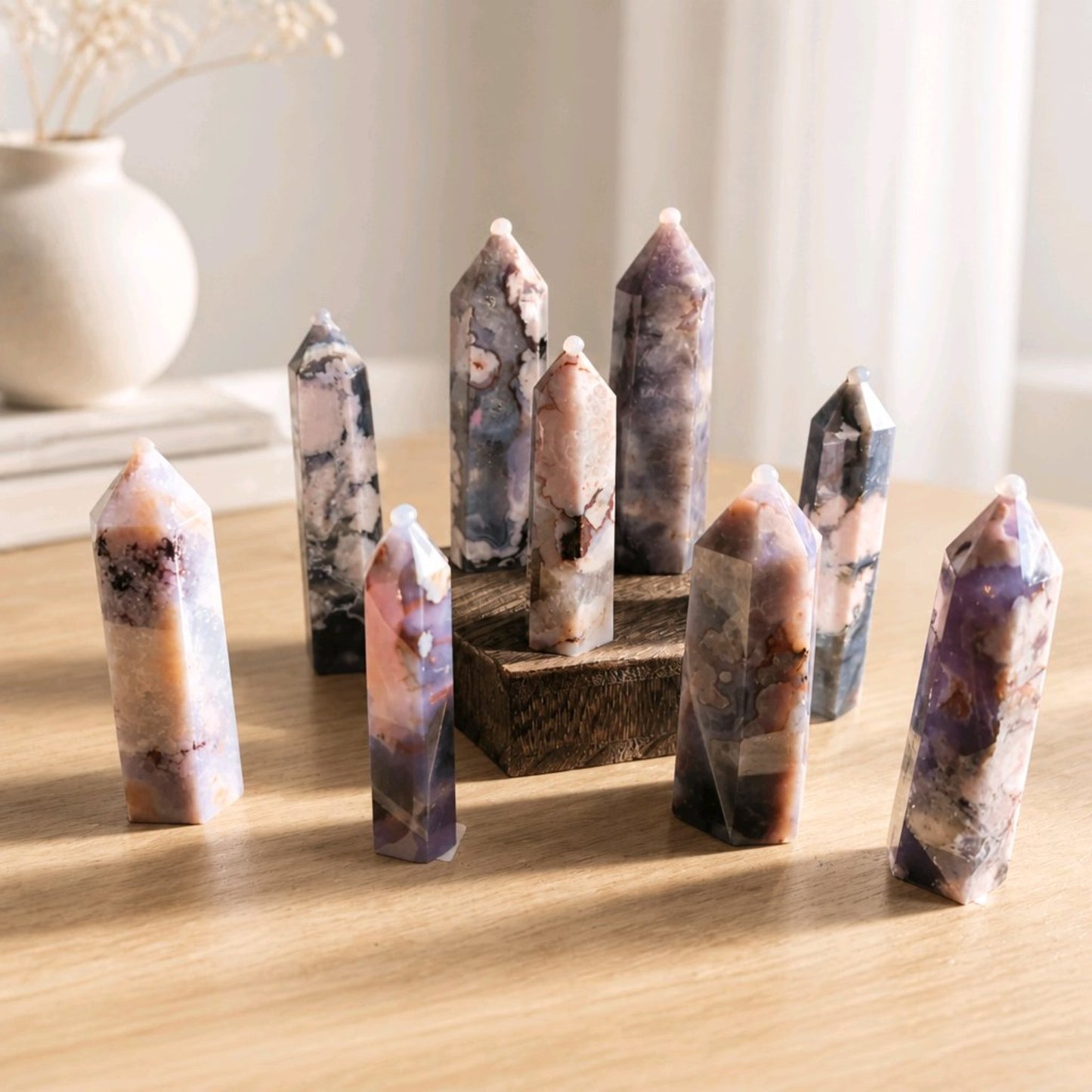 Blue Flower Agate Towers