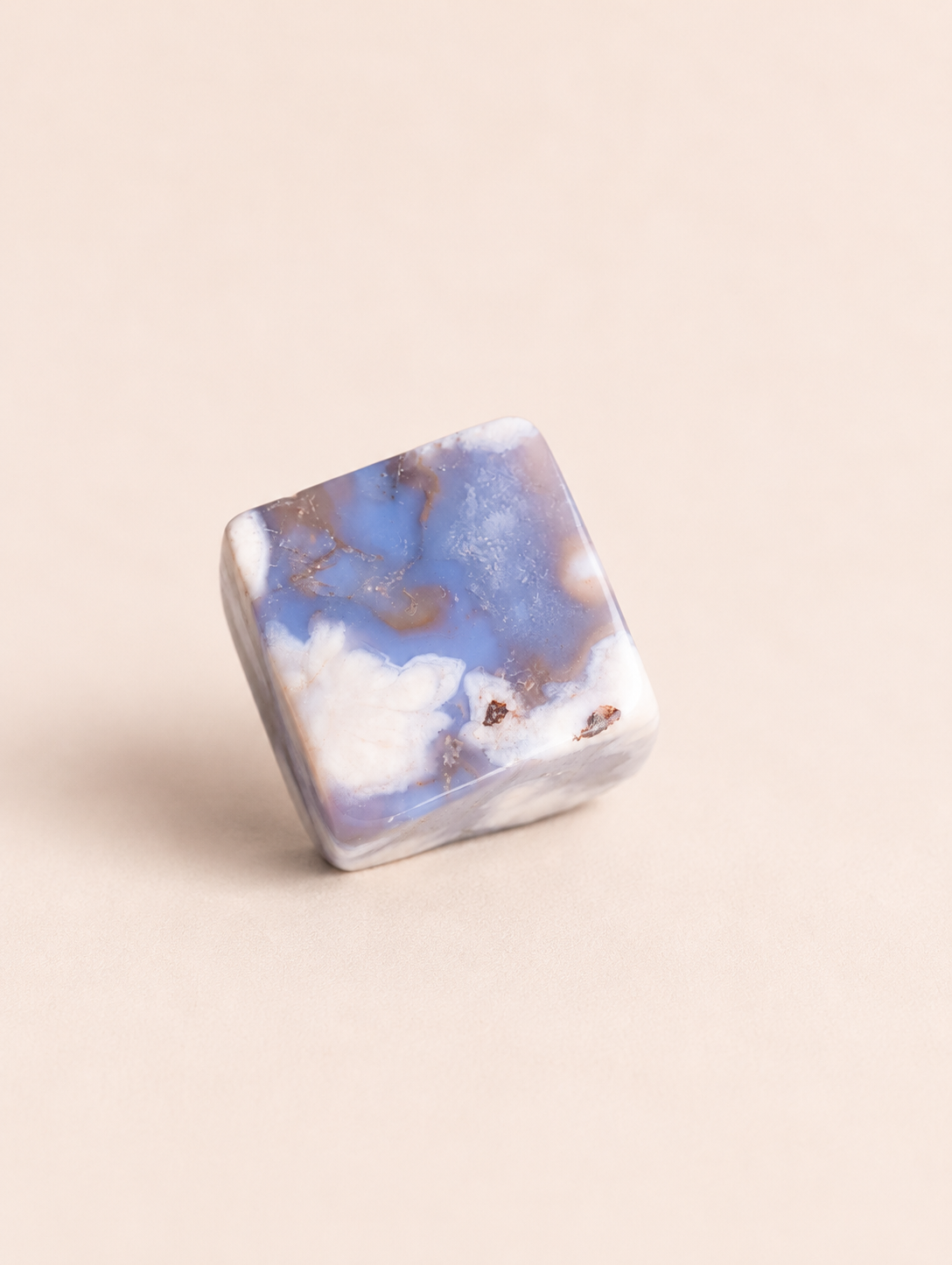 Blue Flower Agate Cube