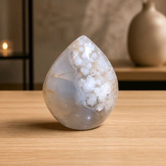 Flower Agate Teardrop