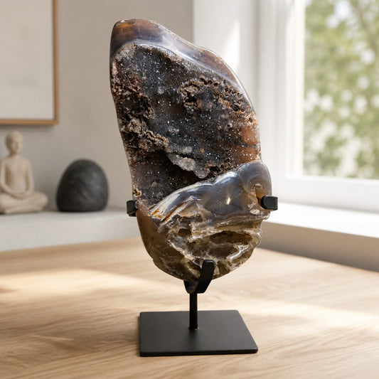 Smoky Druzy Agate Statement Piece