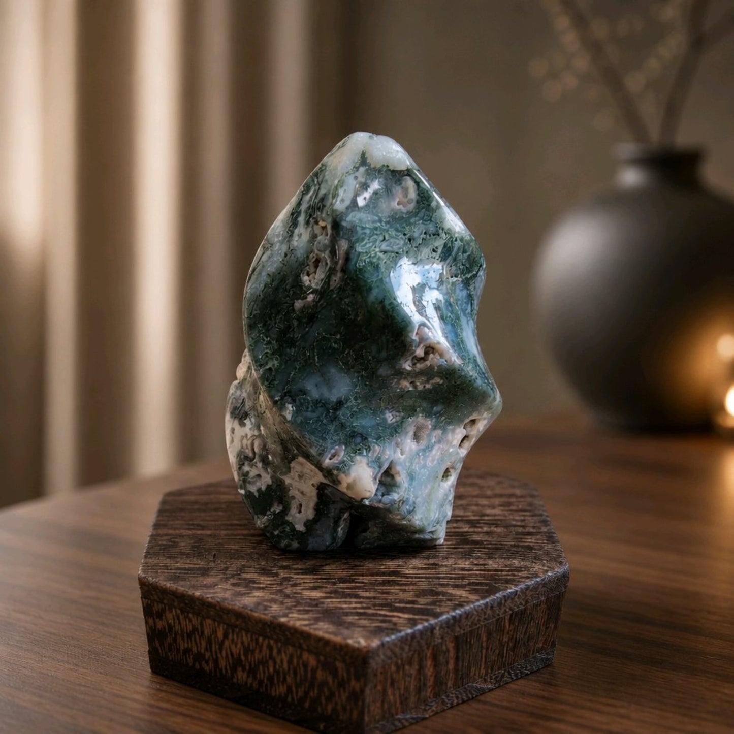 Moss Agate Flames