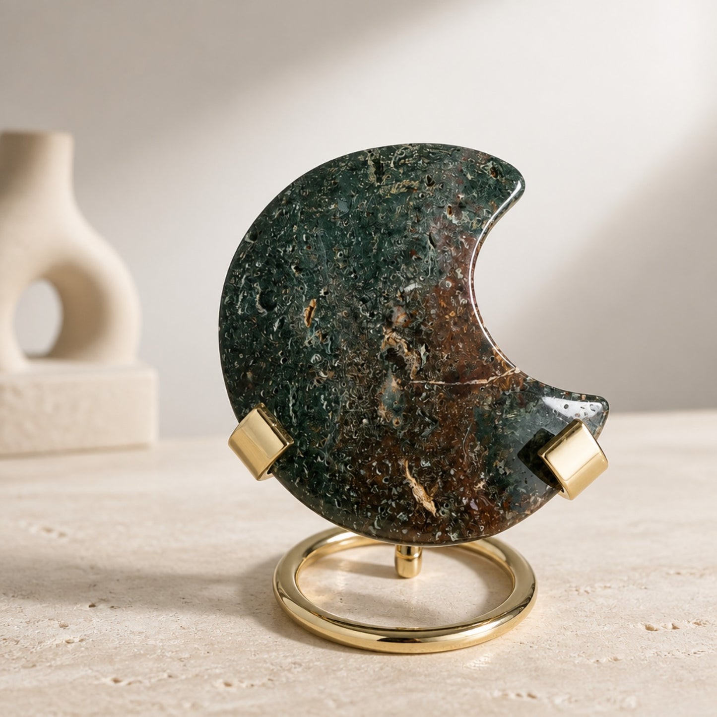 Ocean Jasper Crescent Moon