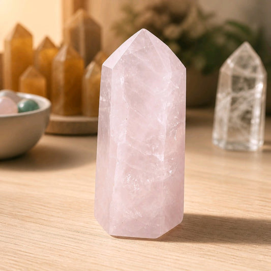 Small Brazilian Rose Quartz Tower