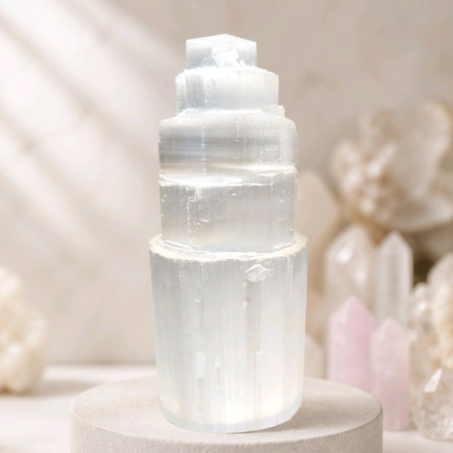 Natural Selenite Skyscraper Tower