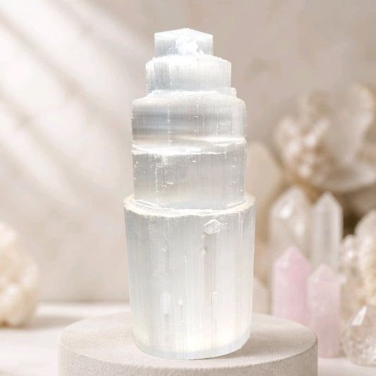 Natural Selenite Skyscraper Tower