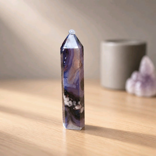 Blue Flower Agate Towers