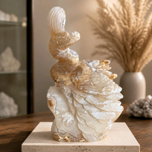 Crystal Peacock Carving