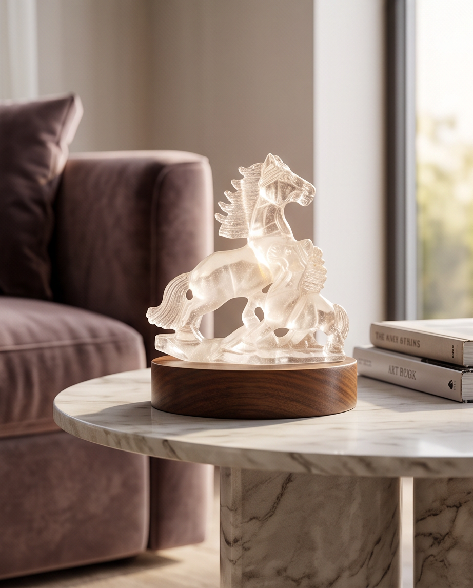 Clear Quartz Horse Carving