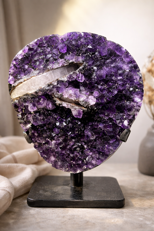 Uruguay Amethyst with Pseudomorph Calcite