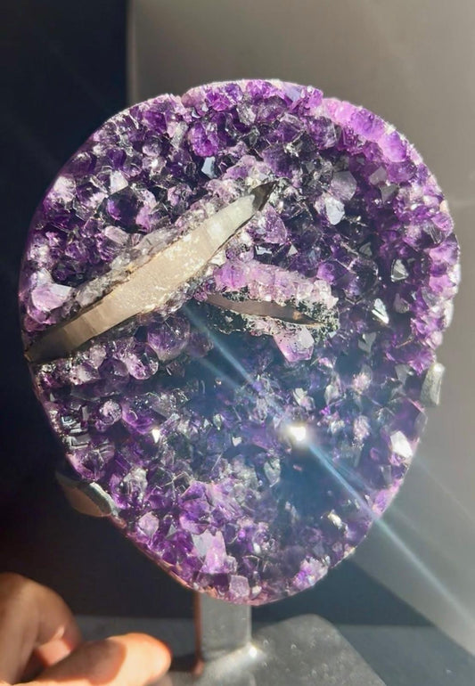 Uruguay Amethyst with Pseudomorph Calcite