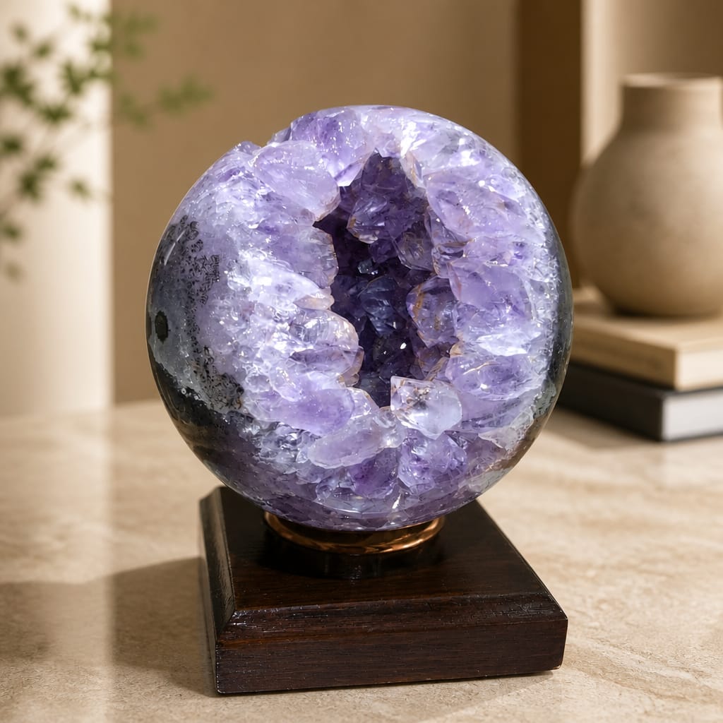 Uruguay Amethyst Crystal Face Sphere