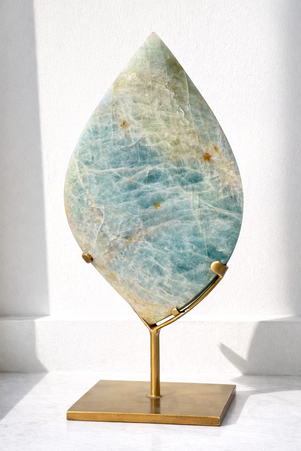 Aquamarine Flame on Stand