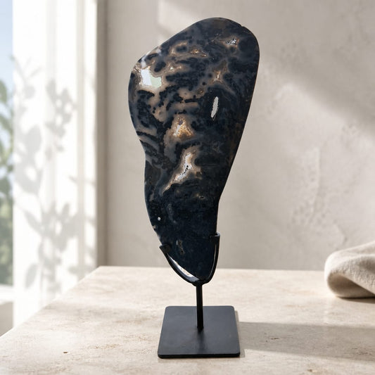 Blue Druzy Agate Statement Piece (Tall)