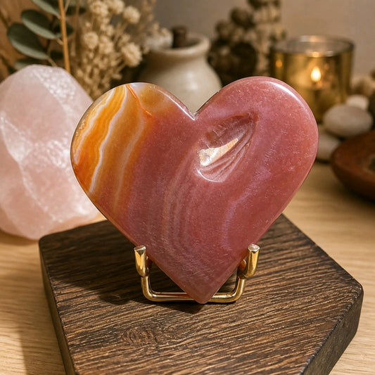 Carnelian Agate Druzy Heart