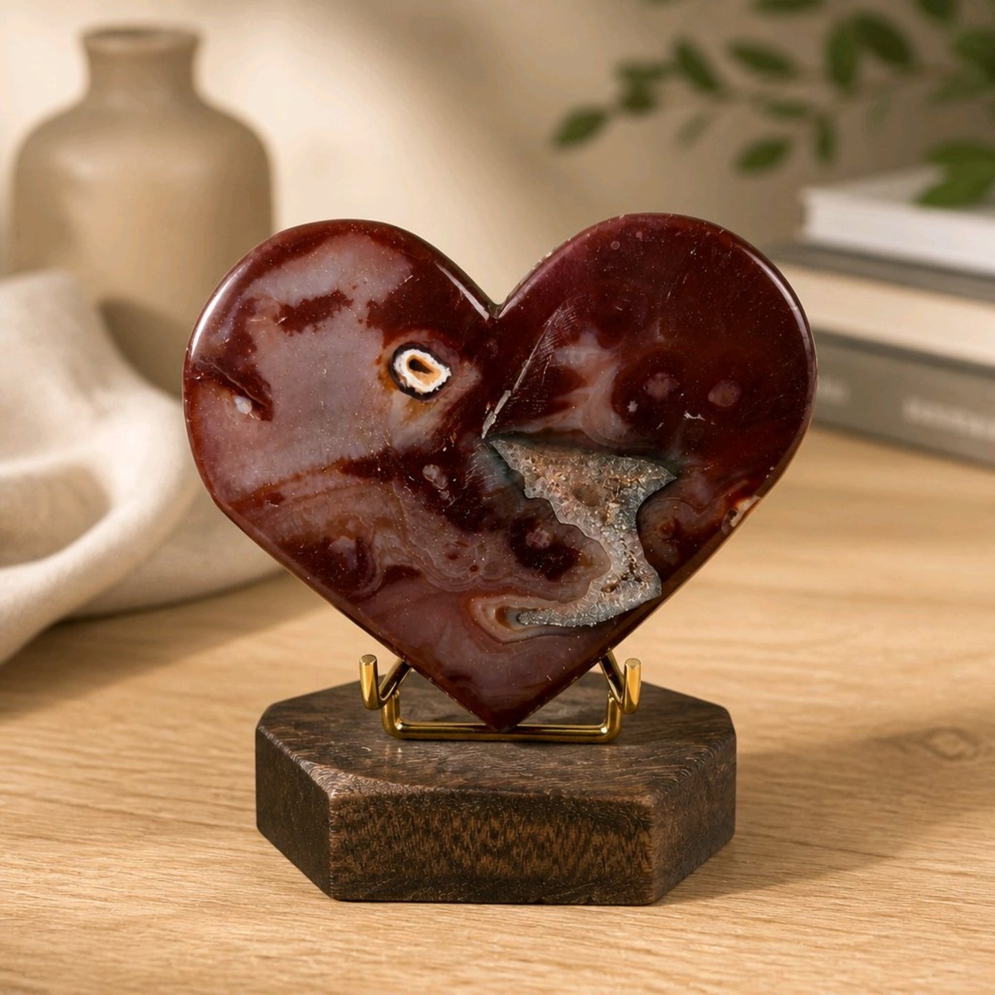 Carnelian Agate Druzy Heart