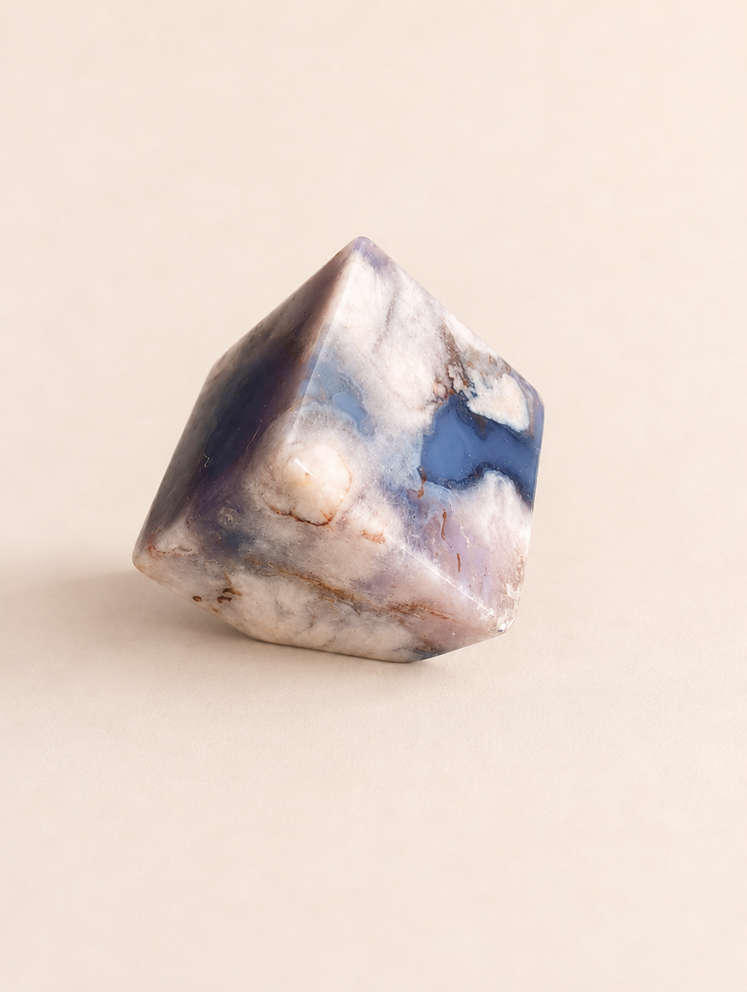 Blue Flower Agate Cube