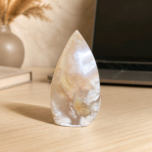 Flower Agate Teardrop