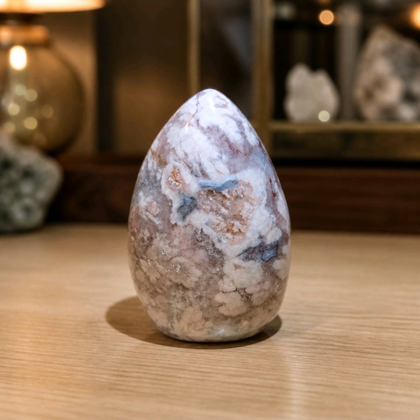 Flower Agate Teardrop