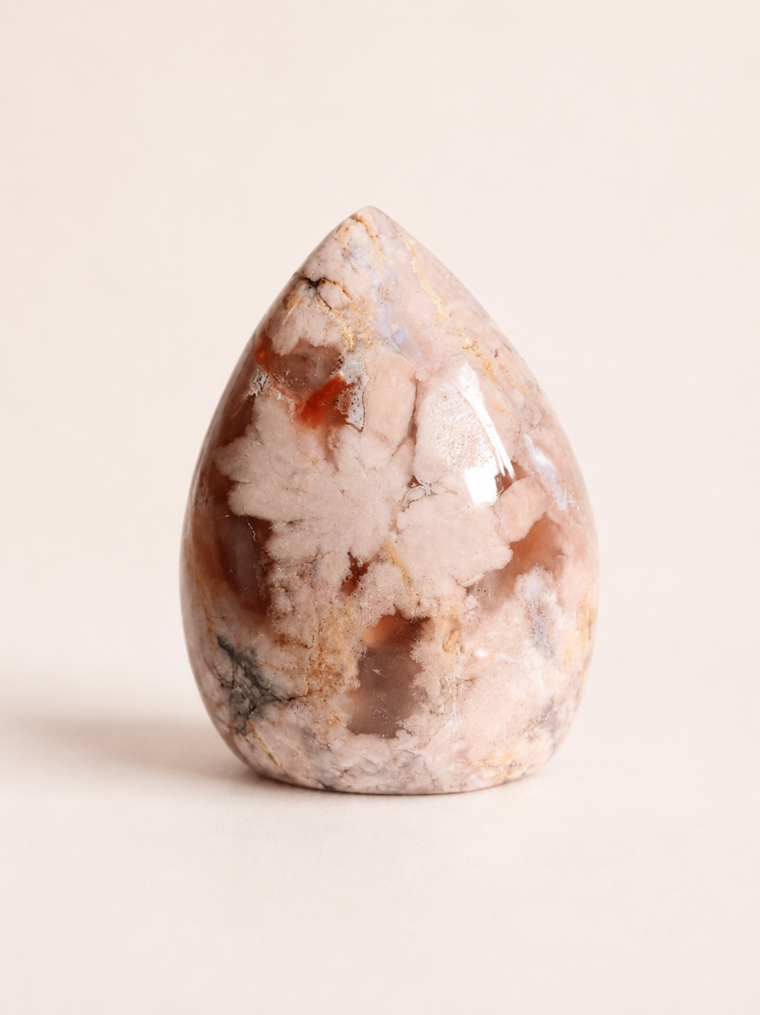Flower Agate Teardrop