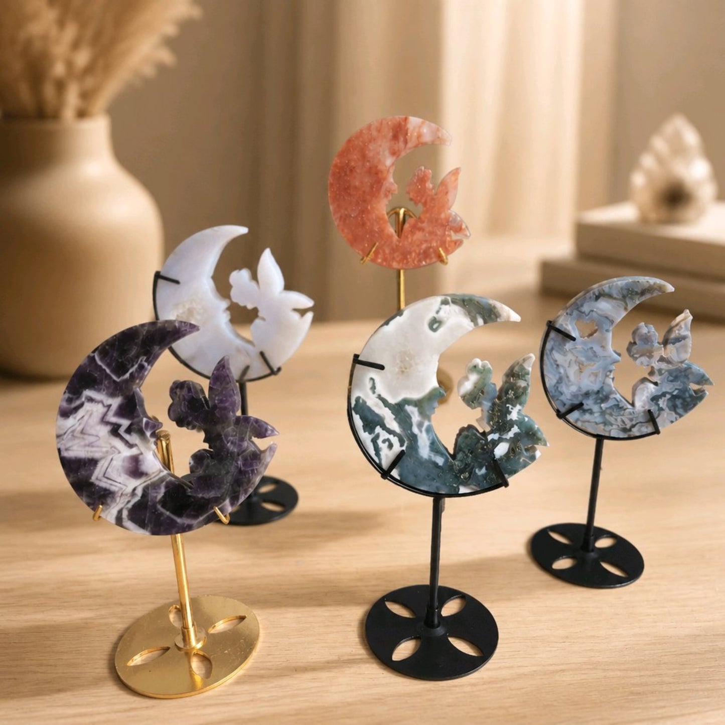 Fairy Moon Crystal Carvings