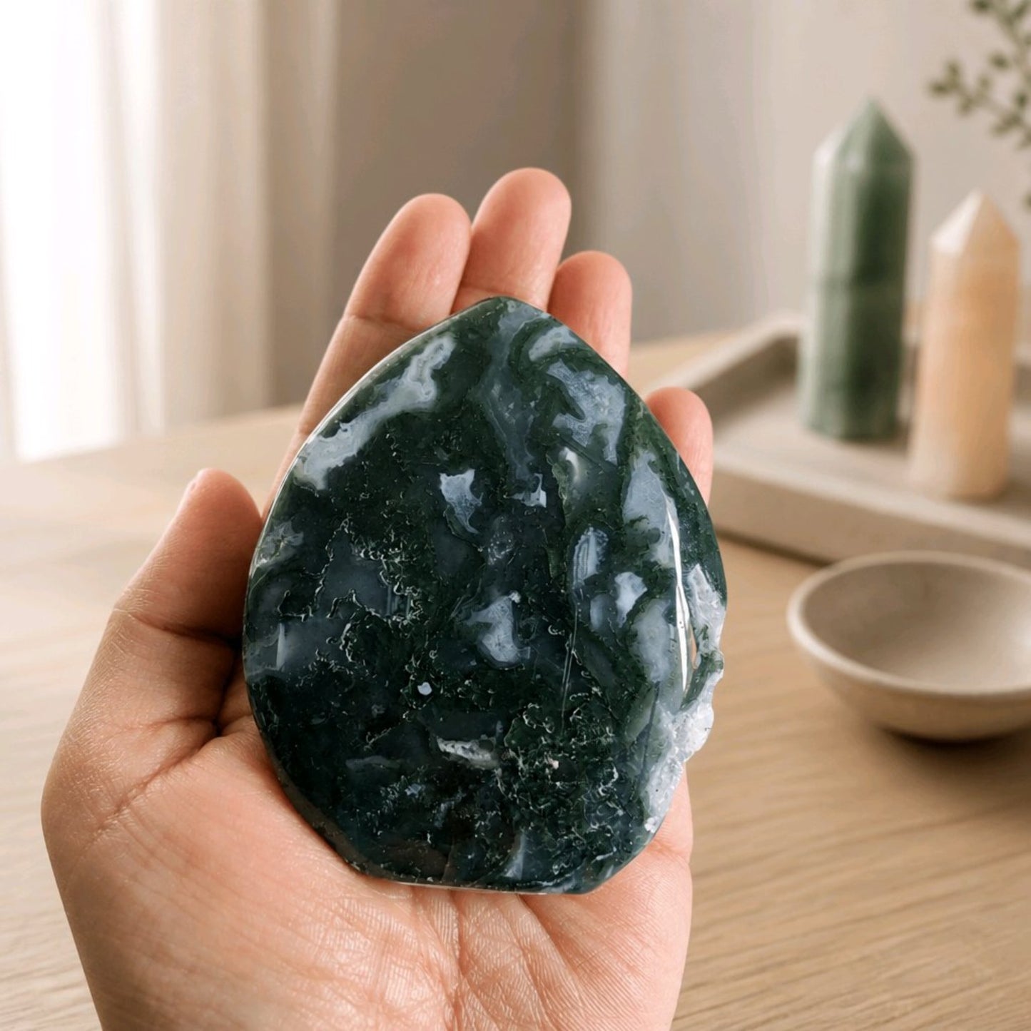 Moss Agate Freeforms