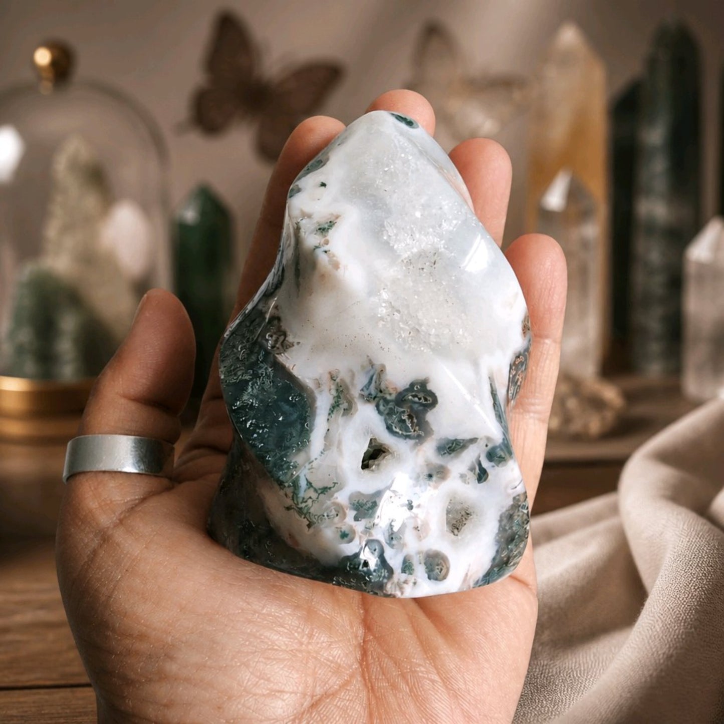 Moss Agate Flames