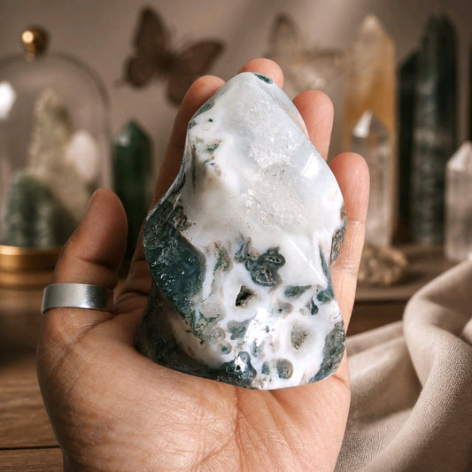 Moss Agate Flames