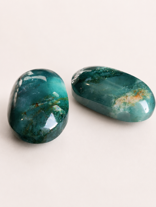 Moss Agate Palm Stones