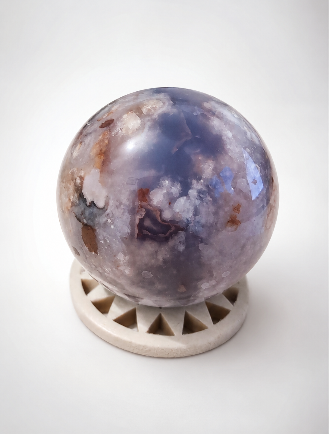 Blue Flower Agate Spheres