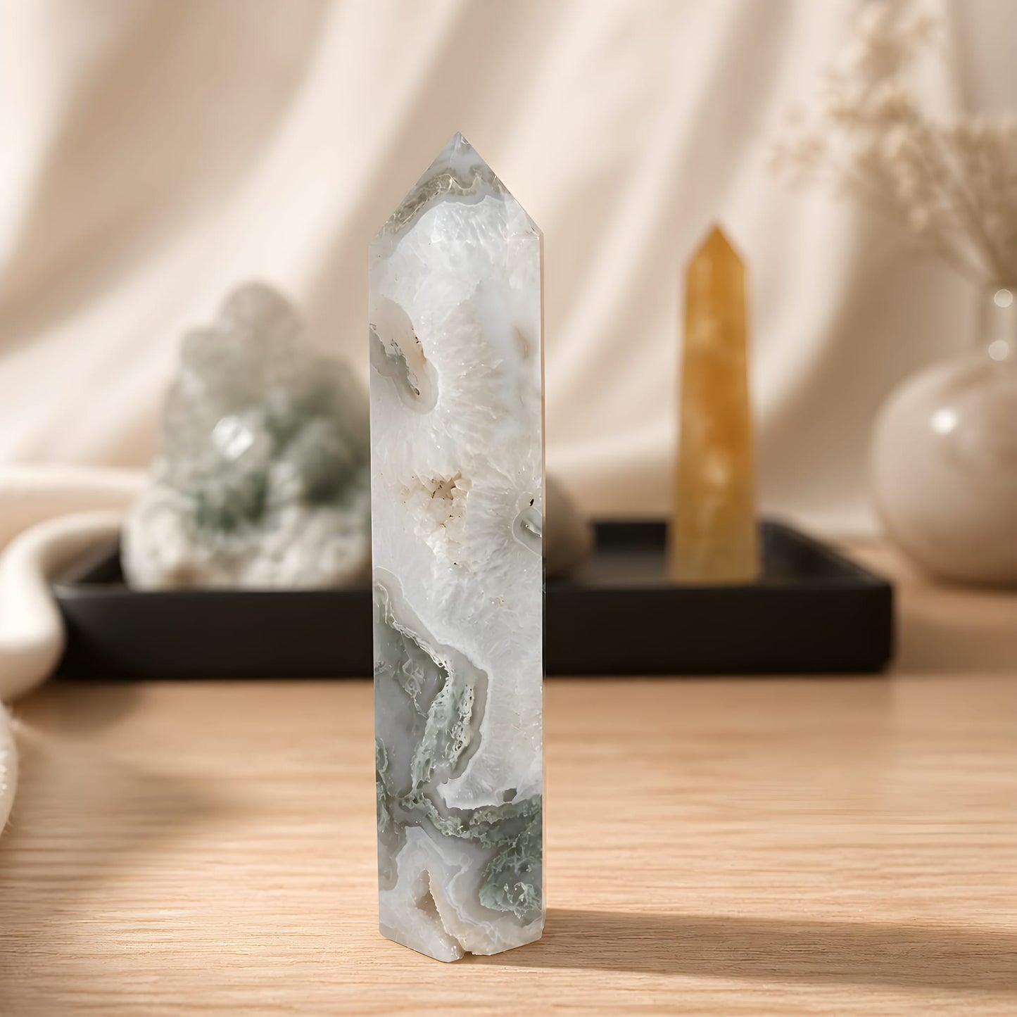 Moss Agate Statement Towers