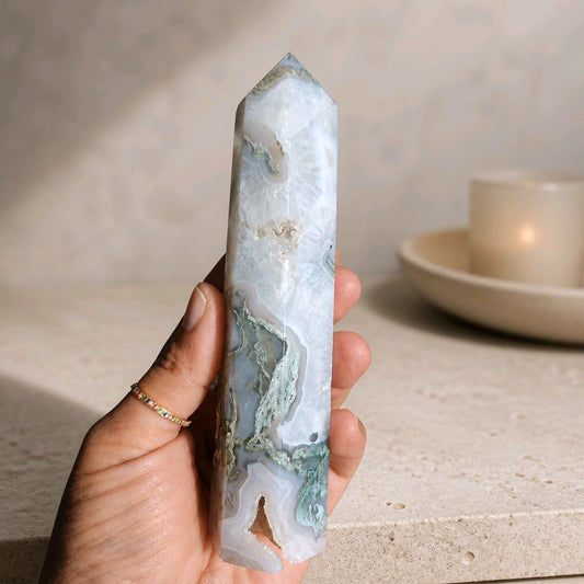Moss Agate Statement Towers