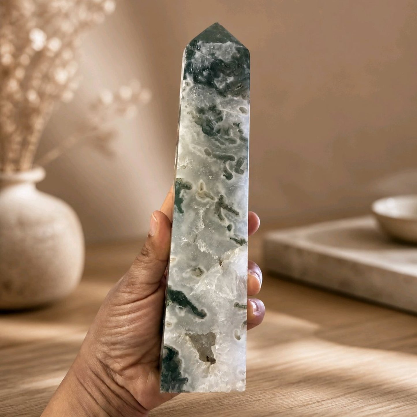 Moss Agate Statement Towers