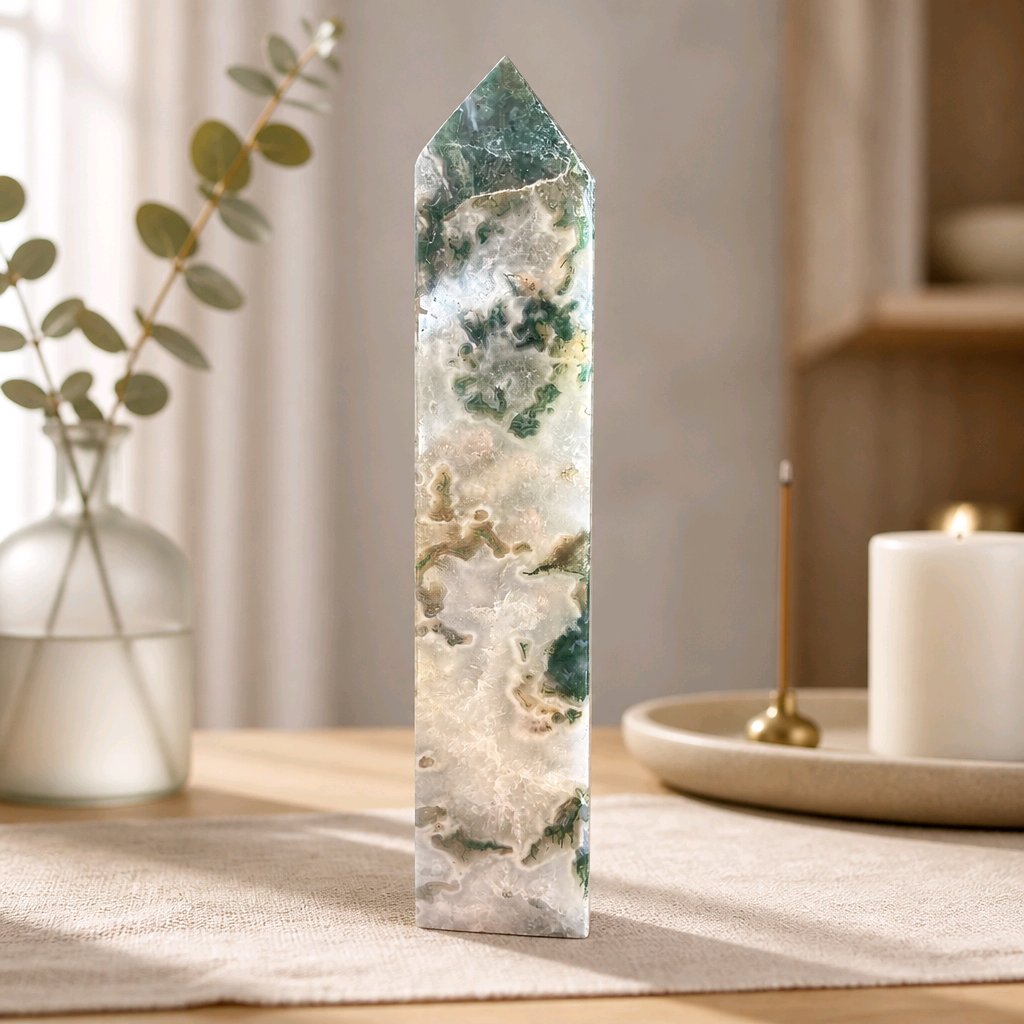 Moss Agate Statement Towers
