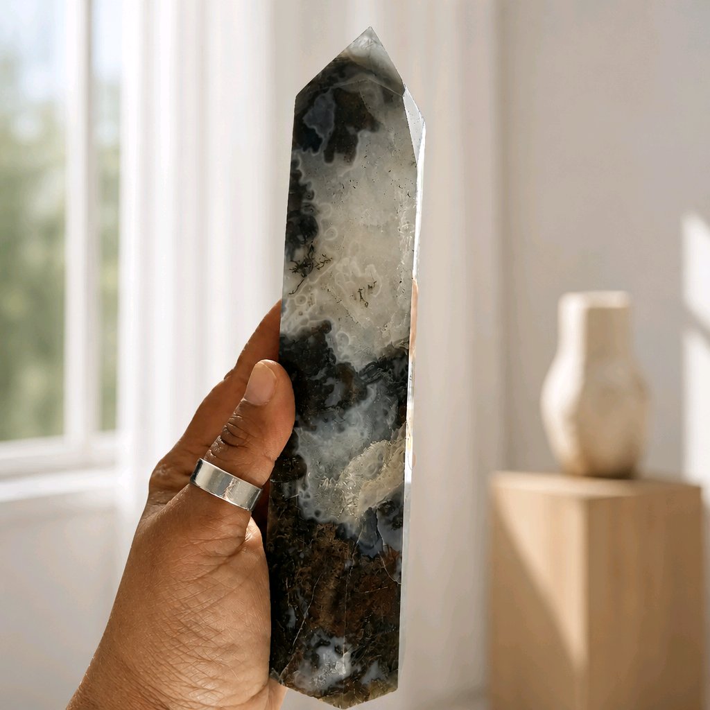 Moss Agate Statement Towers
