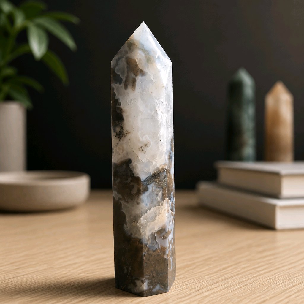 Moss Agate Statement Towers