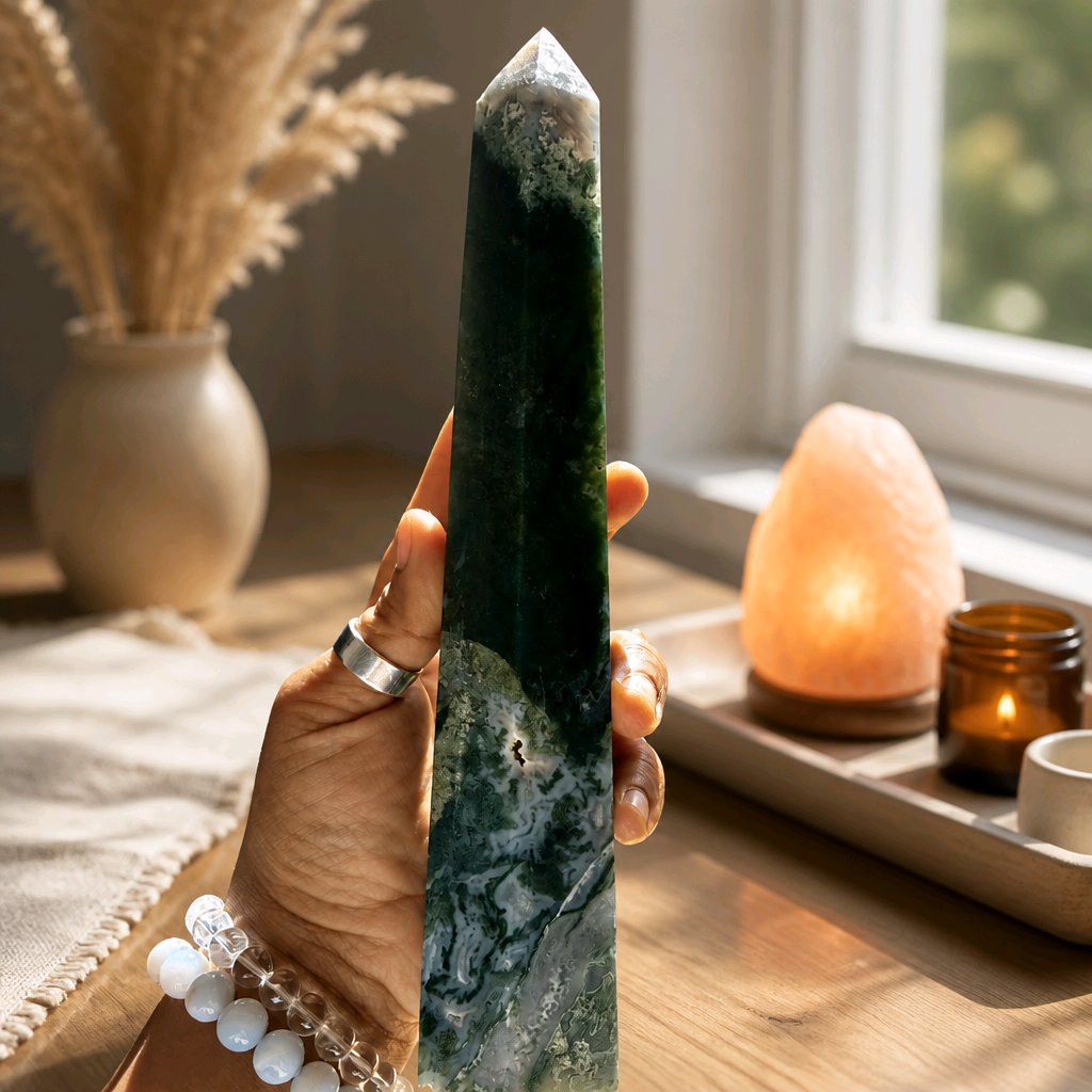 Moss Agate Statement Towers