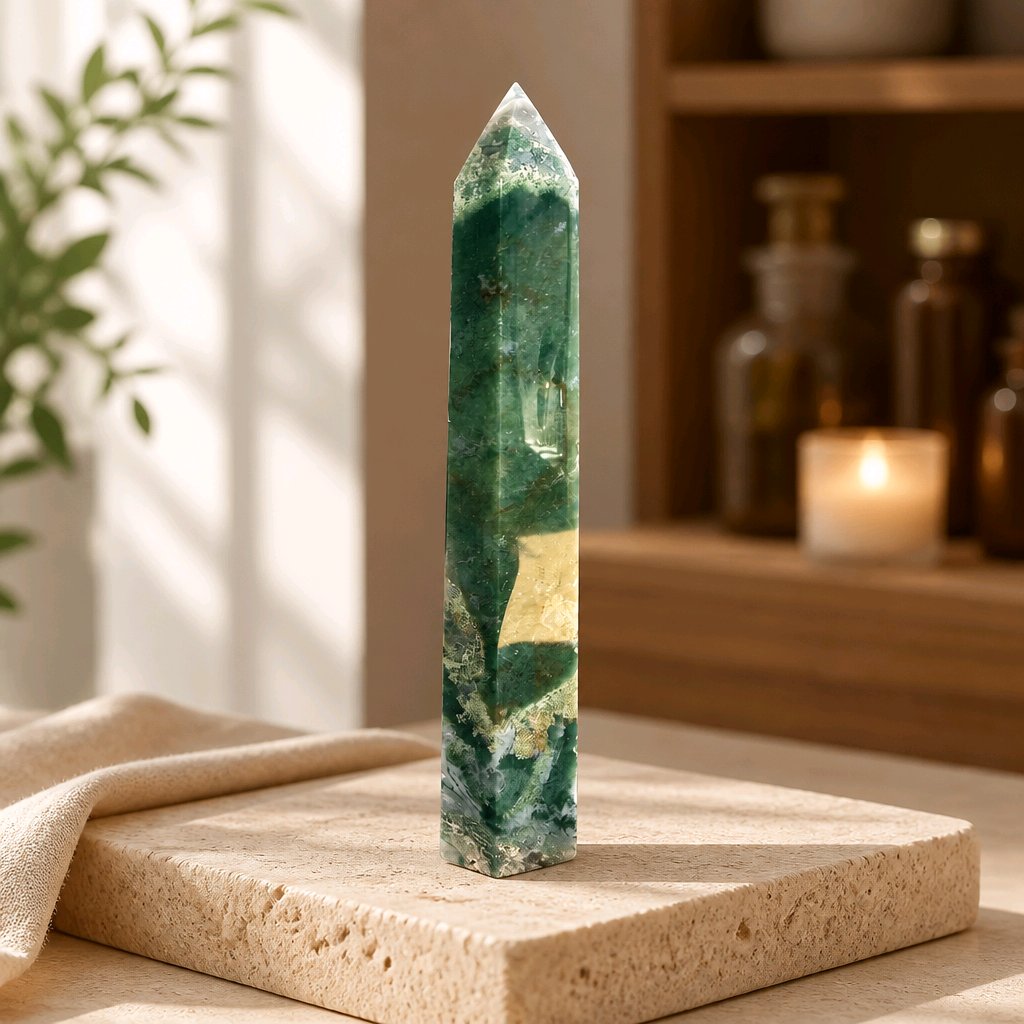 Moss Agate Statement Towers