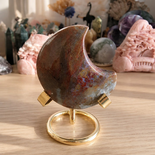 Ocean Jasper Crescent Moon