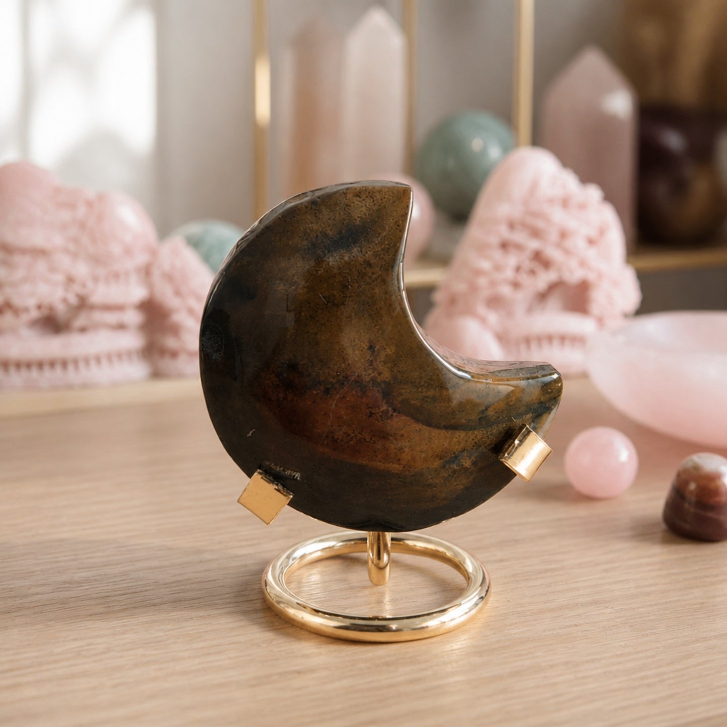 Ocean Jasper Crescent Moon