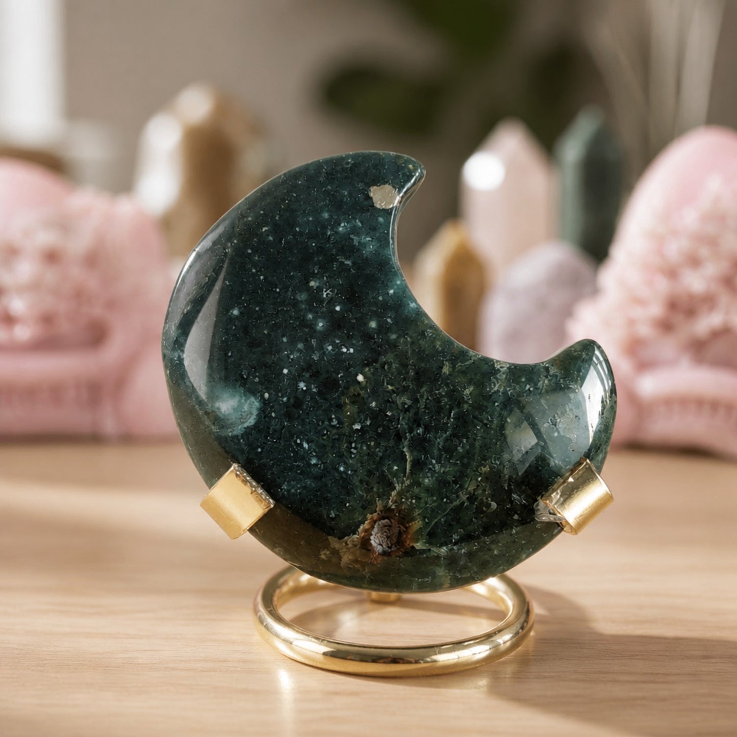 Ocean Jasper Crescent Moon