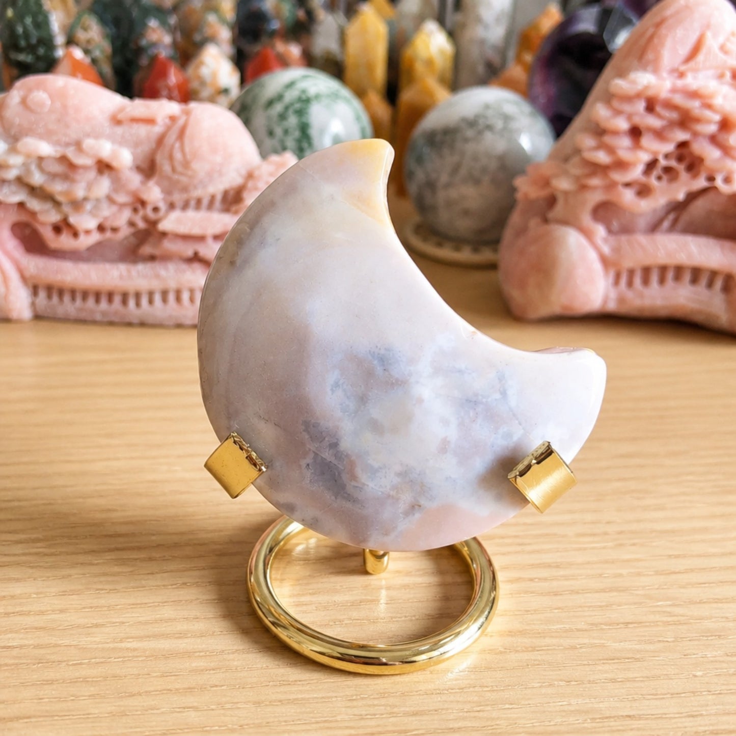 Ocean Jasper Crescent Moon