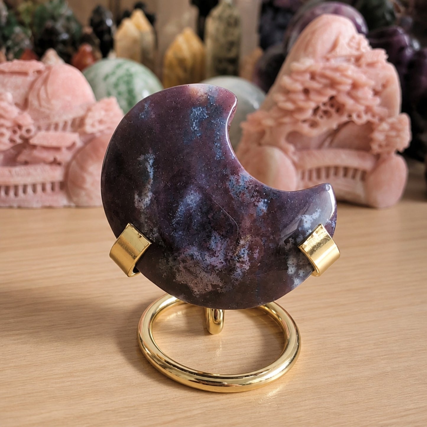 Ocean Jasper Crescent Moon