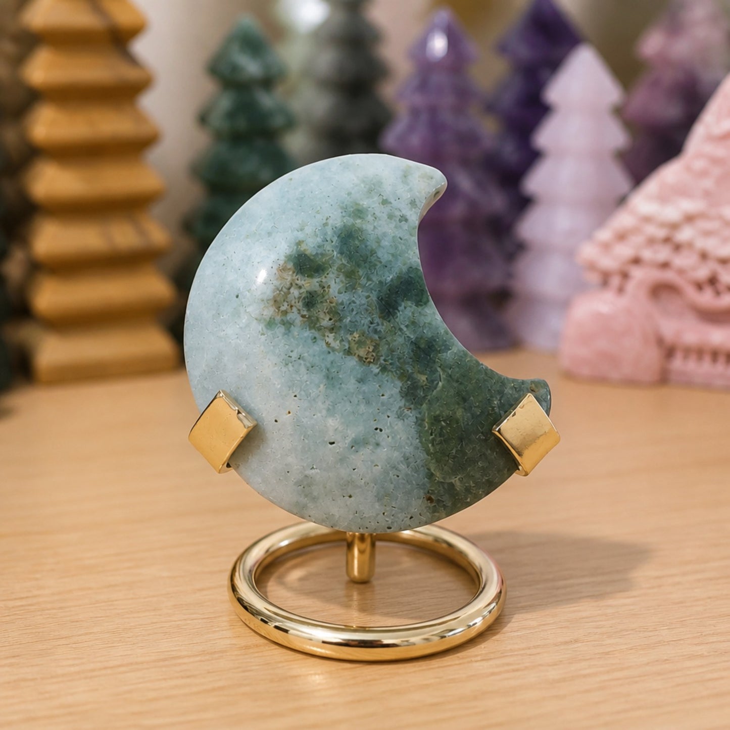 Ocean Jasper Crescent Moon