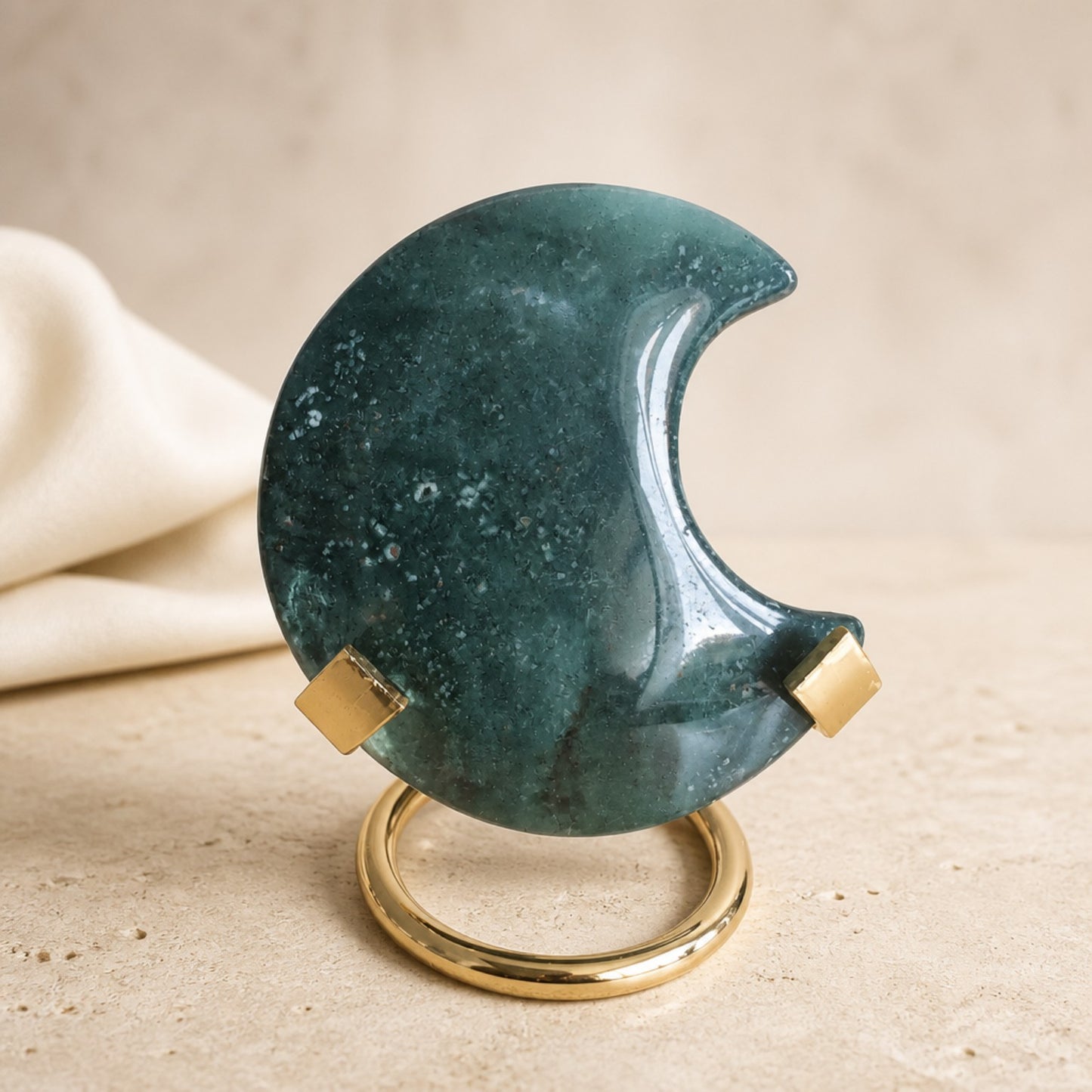 Ocean Jasper Crescent Moon