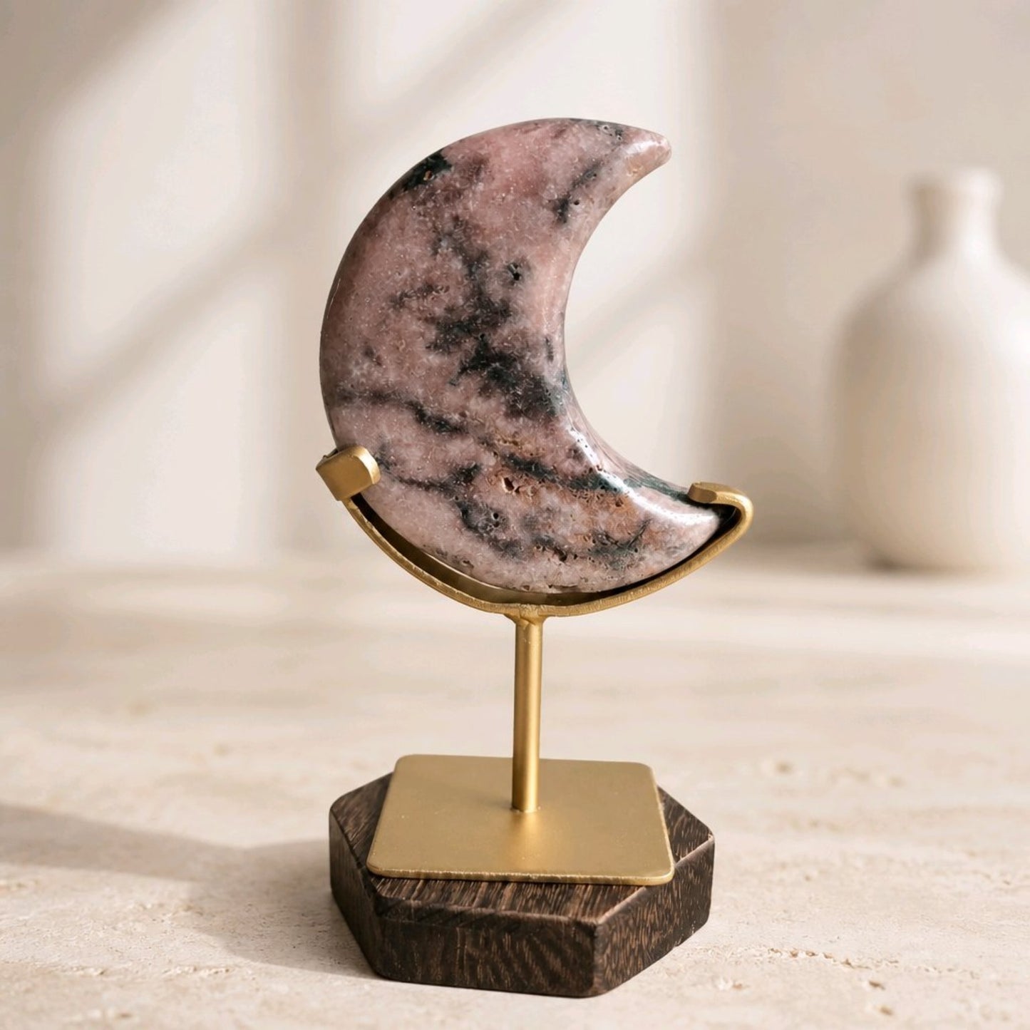 Pink Amethyst Crescent Moon