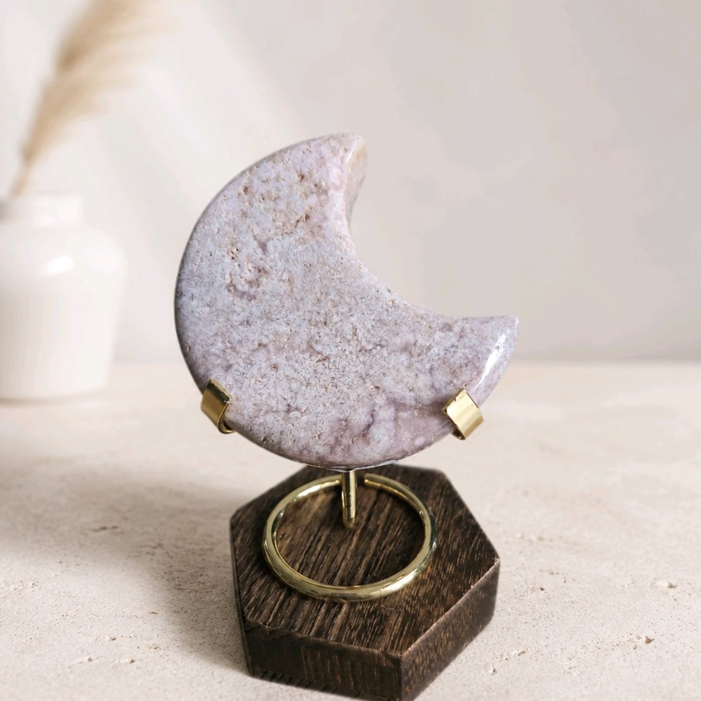 Pink Amethyst Crescent Moon