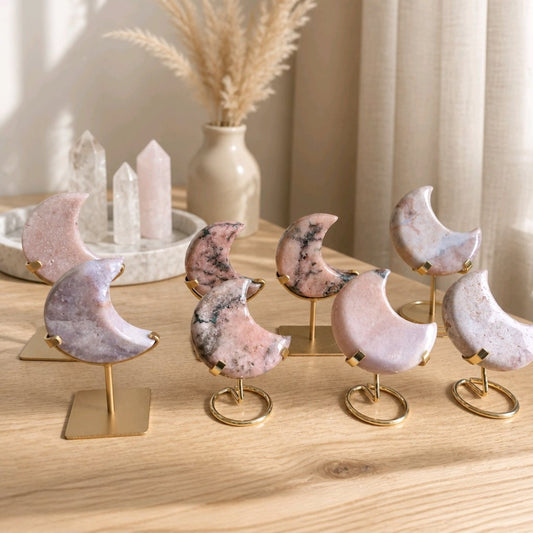 Pink Amethyst Crescent Moon