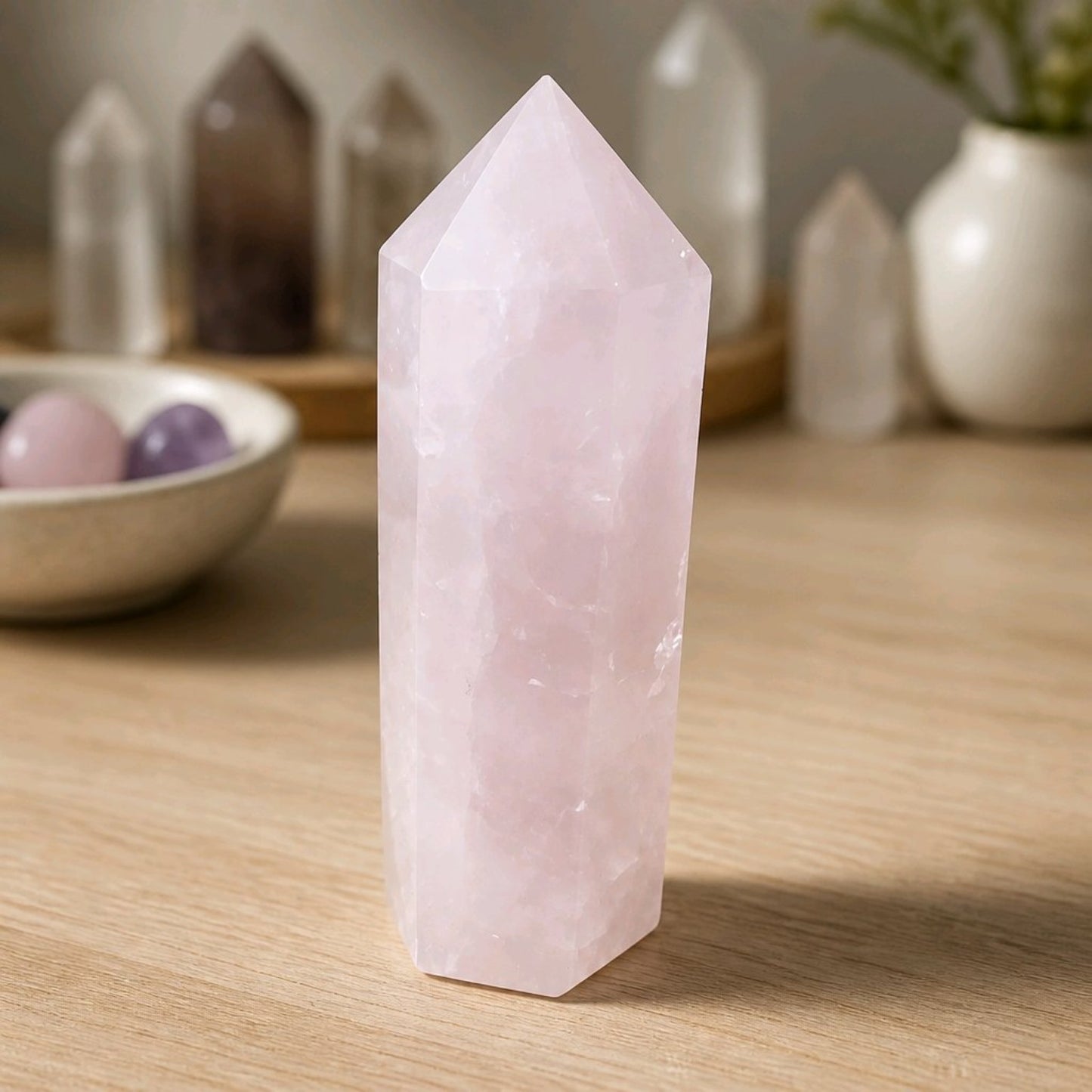Small Brazilian Rose Quartz Tower