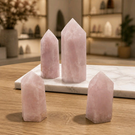 Brazilian Rose Quartz Towers